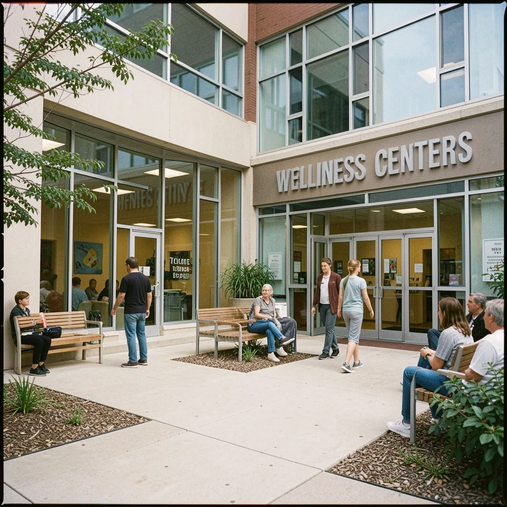 Quiet lounge area with chairs and plants